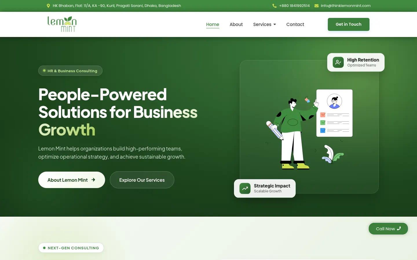 The Lemon Mint homepage, designed and built by Gravity Digital